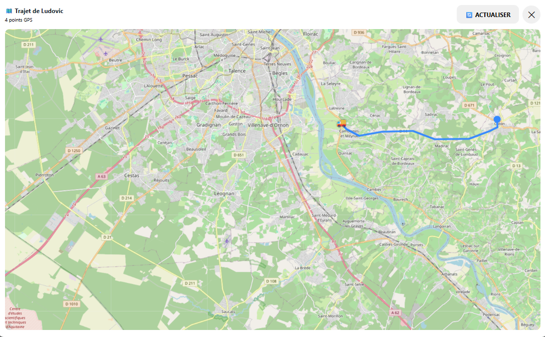 Suivi GPS des livreurs TextilePilote